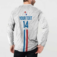Custom Paraguay Football Button Sweatshirt Vamos Albirroja