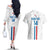 Custom Paraguay Football Couples Matching Off The Shoulder Long Sleeve Dress and Hawaiian Shirt Vamos Albirroja