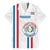Custom Paraguay Football Family Matching Off Shoulder Short Dress and Hawaiian Shirt Vamos Albirroja