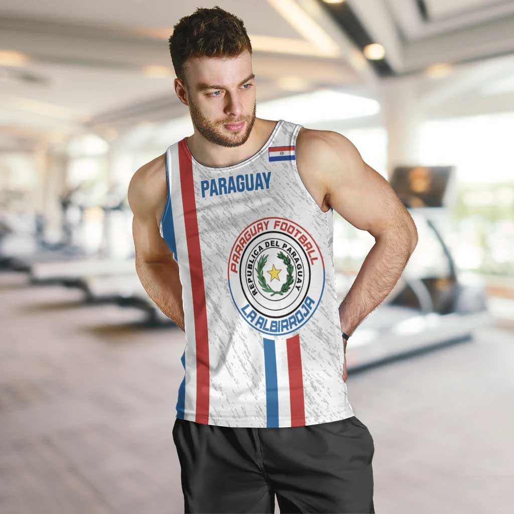 Custom Paraguay Football Men Tank Top Vamos Albirroja