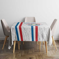 Custom Paraguay Football Tablecloth Vamos Albirroja