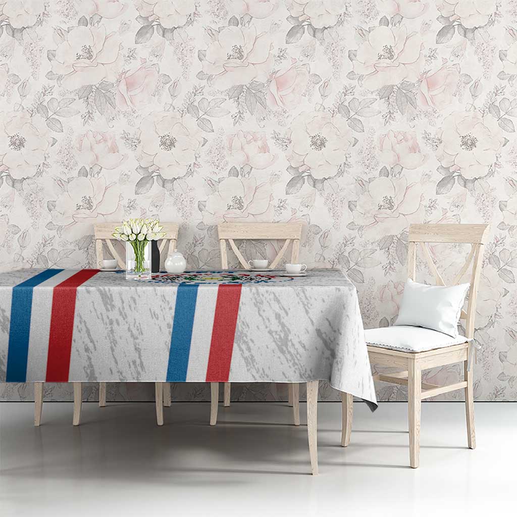 Custom Paraguay Football Tablecloth Vamos Albirroja
