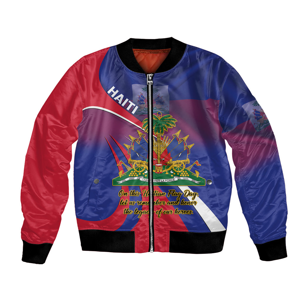 Personalised Haiti Flag Day Bomber Jacket Lest Us Remember Our Heroes - Wonder Print Shop