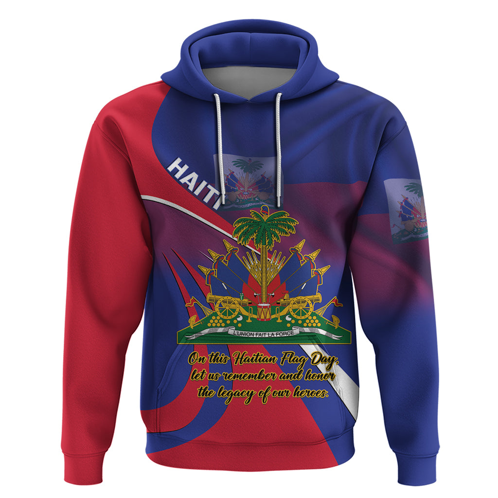 Personalised Haiti Flag Day Hoodie Lest Us Remember Our Heroes - Wonder Print Shop