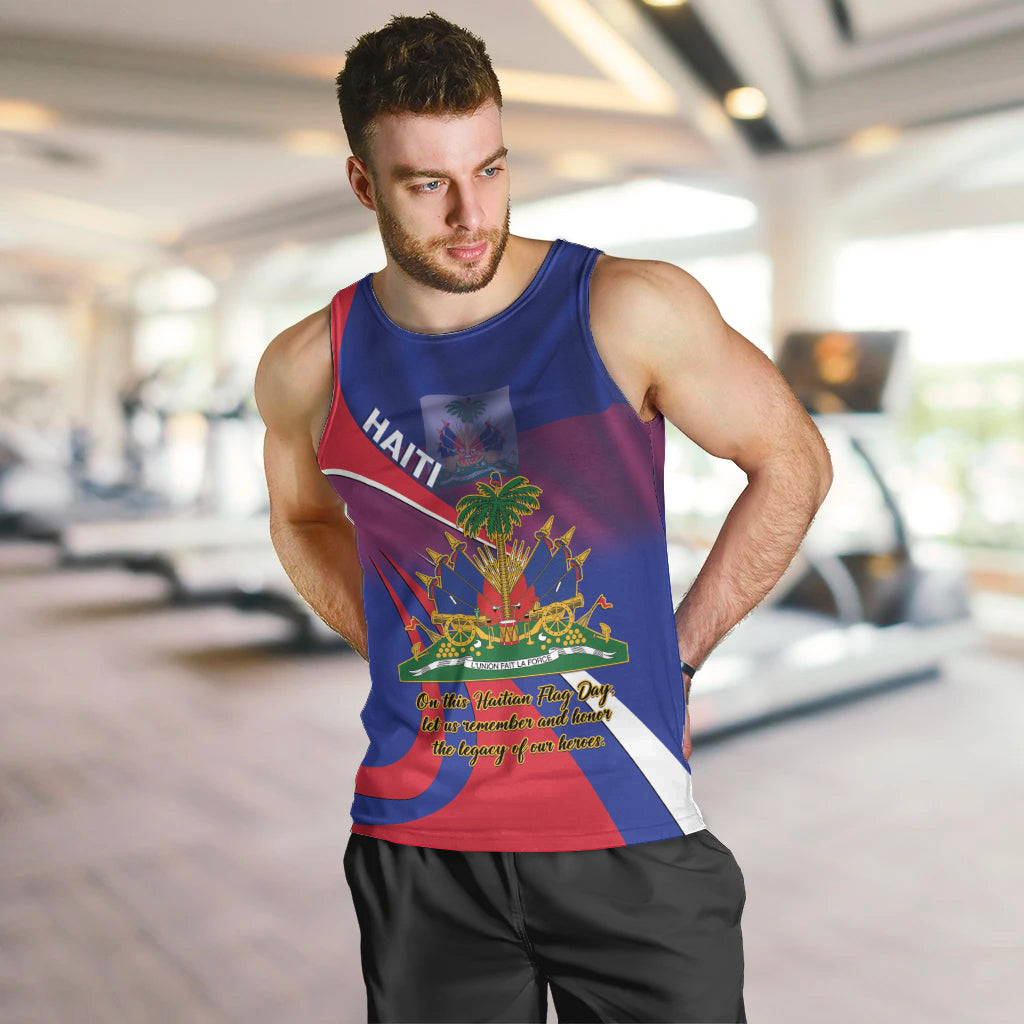 Personalised Haiti Flag Day Men Tank Top Lest Us Remember Our Heroes - Wonder Print Shop