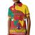 Personalised Cameroon National Day Kid Polo Shirt Cameroun Coat Of Arms With Atoghu Pattern - Wonder Print Shop