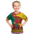 Personalised Cameroon National Day Kid T Shirt Cameroun Coat Of Arms With Atoghu Pattern - Wonder Print Shop