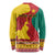 Personalised Cameroon National Day Long Sleeve Shirt Cameroun Coat Of Arms With Atoghu Pattern - Wonder Print Shop