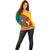 Personalised Cameroon National Day Off Shoulder Sweater Cameroun Coat Of Arms With Atoghu Pattern - Wonder Print Shop