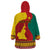 Personalised Cameroon National Day Wearable Blanket Hoodie Cameroun Coat Of Arms With Atoghu Pattern - Wonder Print Shop