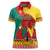 Personalised Cameroon National Day Women Polo Shirt Cameroun Coat Of Arms With Atoghu Pattern - Wonder Print Shop