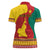 Personalised Cameroon National Day Women Polo Shirt Cameroun Coat Of Arms With Atoghu Pattern - Wonder Print Shop