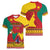 Personalised Cameroon National Day Women V-Neck T-Shirt Cameroun Coat Of Arms With Atoghu Pattern - Wonder Print Shop