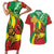 Ethiopia National Day Couples Matching Short Sleeve Bodycon Dress and Hawaiian Shirt Ethiopia Lion of Judah African Pattern - Wonder Print Shop