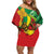 Ethiopia National Day Family Matching Off Shoulder Short Dress and Hawaiian Shirt Ethiopia Lion of Judah African Pattern - Wonder Print Shop