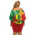 Ethiopia National Day Family Matching Off Shoulder Short Dress and Hawaiian Shirt Ethiopia Lion of Judah African Pattern - Wonder Print Shop