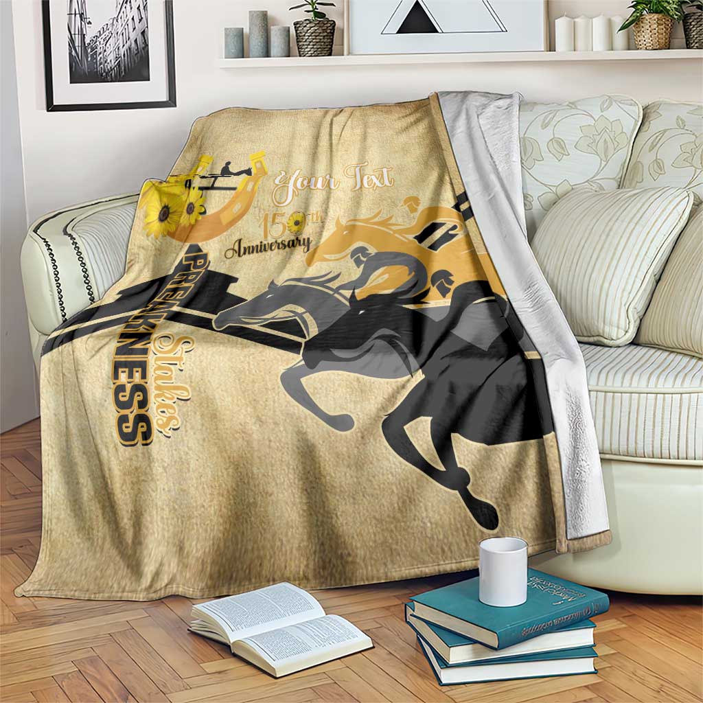 Personalized Preakness Horse Racing Blanket 150th Anniversary Run For The Black-Eyed Susans