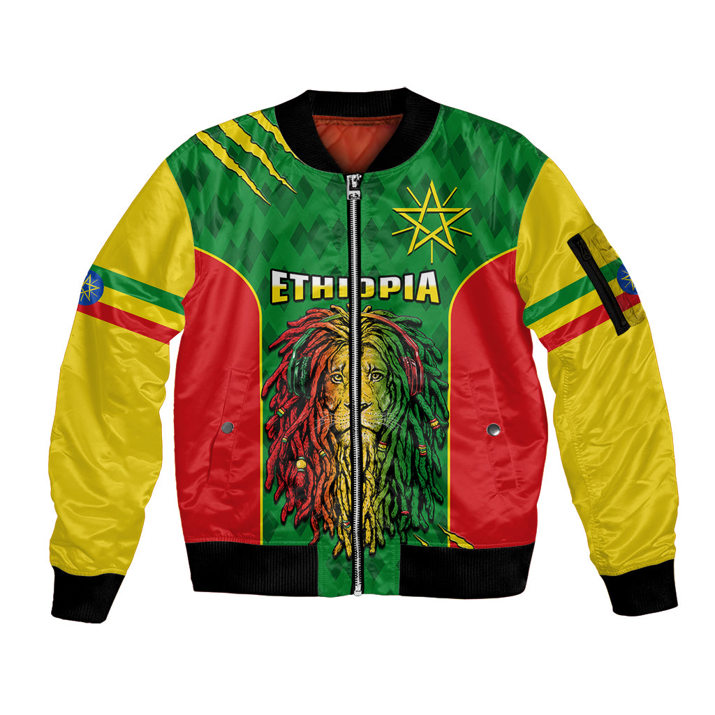 personalised-ethiopia-sleeve-zip-bomber-jacket-mens-dreadlock-rasta-lion-headphones