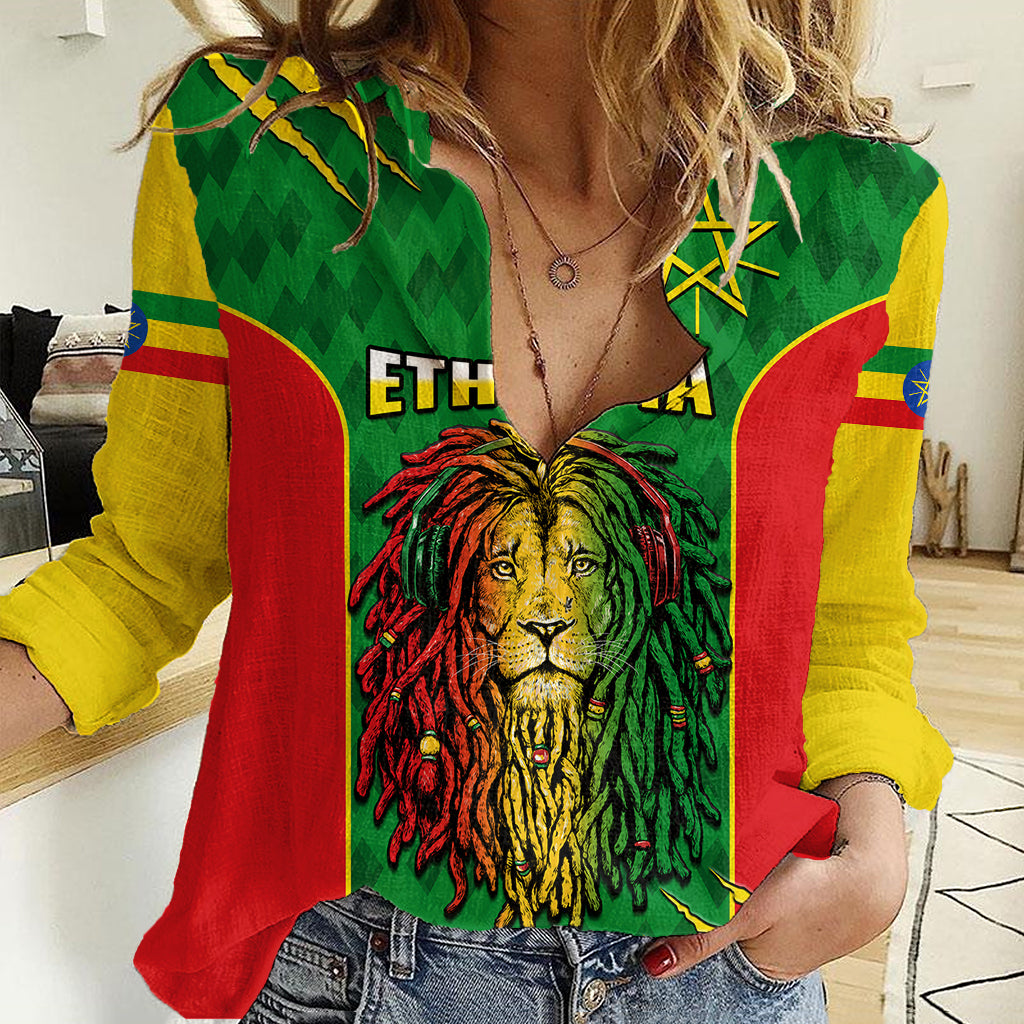 personalised-ethiopia-women-casual-shirt-mens-dreadlock-rasta-lion-headphones