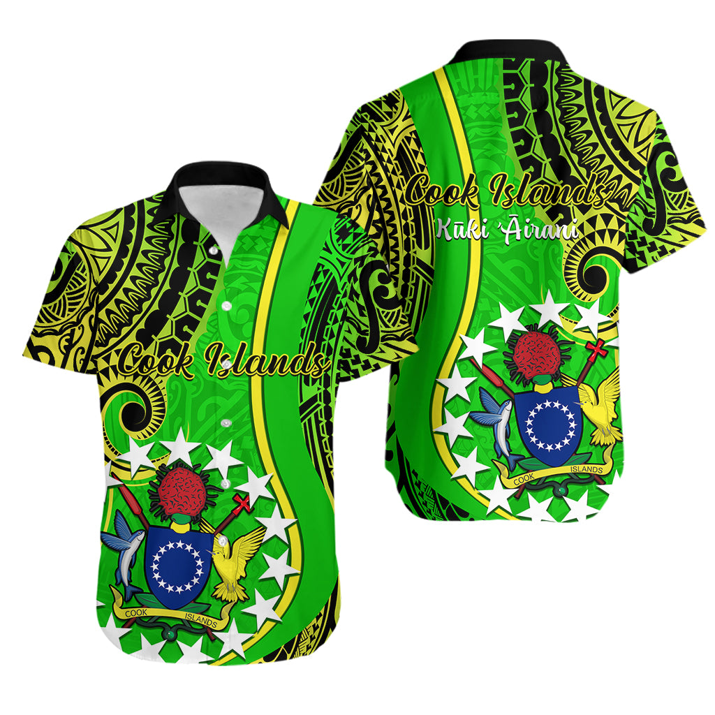 Polynesian Pride Cook Islands Hawaiian Shirt Kuki Airani Coat Of Arms - Wonder Print Shop