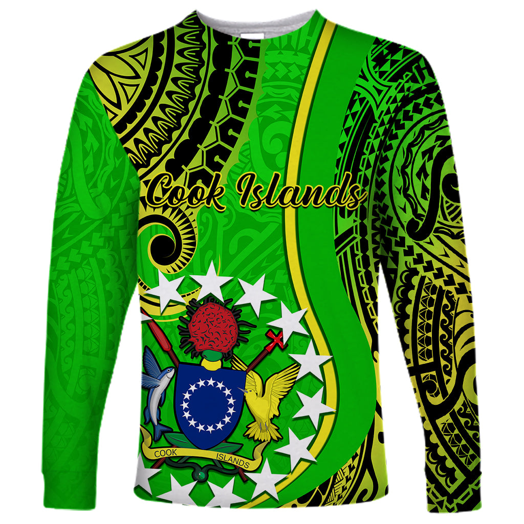 Personalised Cook Islands Long Sleeve Shirt Kuki Airani Coat Of Arms - Wonder Print Shop