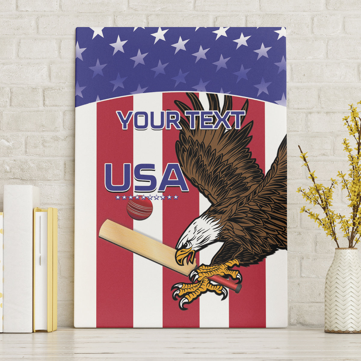 Custom USA 2024 Cricket Canvas Wall Art Go Champions Eagles - Wonder Print Shop