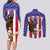 Custom USA 2024 Cricket Couples Matching Long Sleeve Bodycon Dress and Long Sleeve Button Shirt Go Champions Eagles - Wonder Print Shop