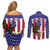 Custom USA 2024 Cricket Couples Matching Off Shoulder Short Dress and Long Sleeve Button Shirt Go Champions Eagles - Wonder Print Shop