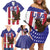 Custom USA 2024 Cricket Family Matching Off Shoulder Short Dress and Hawaiian Shirt Go Champions Eagles - Wonder Print Shop