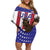 Custom USA 2024 Cricket Family Matching Off Shoulder Short Dress and Hawaiian Shirt Go Champions Eagles - Wonder Print Shop