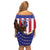 Custom USA 2024 Cricket Family Matching Off Shoulder Short Dress and Hawaiian Shirt Go Champions Eagles - Wonder Print Shop