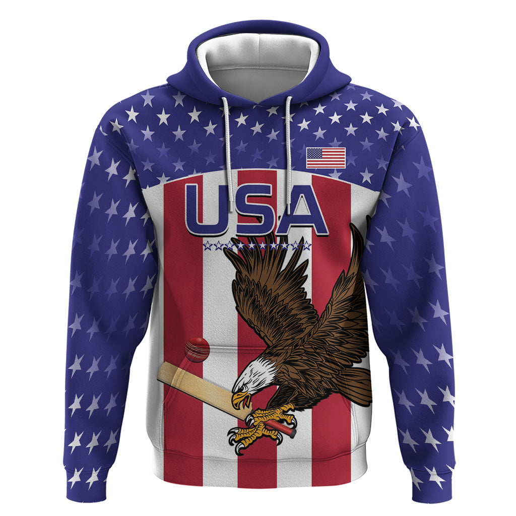 Custom USA 2024 Cricket Hoodie Go Champions Eagles - Wonder Print Shop