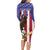 Custom USA 2024 Cricket Long Sleeve Bodycon Dress Go Champions Eagles - Wonder Print Shop