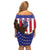 Custom USA 2024 Cricket Off Shoulder Short Dress Go Champions Eagles - Wonder Print Shop