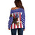 Custom USA 2024 Cricket Off Shoulder Sweater Go Champions Eagles - Wonder Print Shop