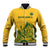 Custom South Africa Cricket Baseball Jacket 2024 African Pattern Go Proteas - Wonder Print Shop