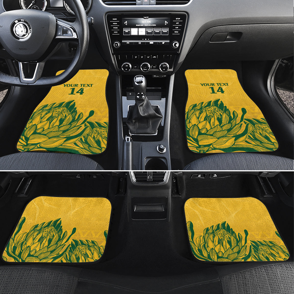 Custom South Africa Cricket Car Mats 2024 African Pattern Go Proteas - Wonder Print Shop