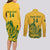 Custom South Africa Cricket Couples Matching Long Sleeve Bodycon Dress and Long Sleeve Button Shirt 2024 African Pattern Go Proteas - Wonder Print Shop