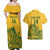 Custom South Africa Cricket Couples Matching Off Shoulder Maxi Dress and Hawaiian Shirt 2024 African Pattern Go Proteas - Wonder Print Shop