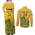 Custom South Africa Cricket Couples Matching Off Shoulder Maxi Dress and Long Sleeve Button Shirt 2024 African Pattern Go Proteas - Wonder Print Shop