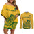 Custom South Africa Cricket Couples Matching Off Shoulder Short Dress and Long Sleeve Button Shirt 2024 African Pattern Go Proteas - Wonder Print Shop