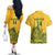 Custom South Africa Cricket Couples Matching Off The Shoulder Long Sleeve Dress and Hawaiian Shirt 2024 African Pattern Go Proteas - Wonder Print Shop