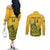 Custom South Africa Cricket Couples Matching Off The Shoulder Long Sleeve Dress and Long Sleeve Button Shirt 2024 African Pattern Go Proteas