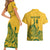 Custom South Africa Cricket Couples Matching Short Sleeve Bodycon Dress and Hawaiian Shirt 2024 African Pattern Go Proteas - Wonder Print Shop