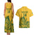 Custom South Africa Cricket Couples Matching Tank Maxi Dress and Hawaiian Shirt 2024 African Pattern Go Proteas - Wonder Print Shop