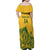 Custom South Africa Cricket Family Matching Off Shoulder Maxi Dress and Hawaiian Shirt 2024 African Pattern Go Proteas - Wonder Print Shop