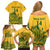 Custom South Africa Cricket Family Matching Off Shoulder Short Dress and Hawaiian Shirt 2024 African Pattern Go Proteas - Wonder Print Shop