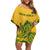 Custom South Africa Cricket Family Matching Off Shoulder Short Dress and Hawaiian Shirt 2024 African Pattern Go Proteas - Wonder Print Shop