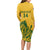 Custom South Africa Cricket Long Sleeve Bodycon Dress 2024 African Pattern Go Proteas - Wonder Print Shop