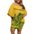 Custom South Africa Cricket Off Shoulder Short Dress 2024 African Pattern Go Proteas - Wonder Print Shop